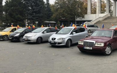 Verde pentru Unire! Un marș automobilistic dedicat Unirii a trecut astăzi prin toate sectoarele Chișinăului