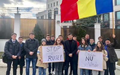 Libertatea nu se vinde! Unioniștii au protestat în fața Ambasadei Federației Ruse